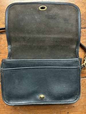 Coach Vintage 9755 Leather Penny Pocket Purse Crossbody Bag Black