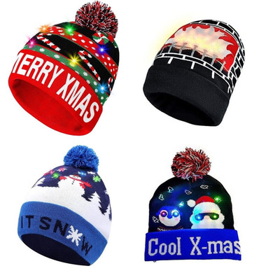 Weihnachten LED Beanie Mützen mit leuchtenden Geschenken für Männer Frauen Ihn Sie Kinder Neuheit Idee