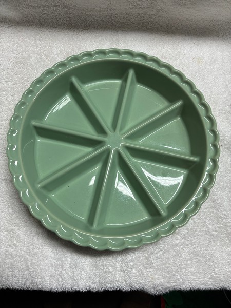 Cono de cerámica World Market, plato para hornear Quiche plato para servir dividido, etc. TEAL 
