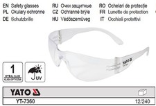Yato Schutzbrille Brille Farblos Typ 90960 YT-7360