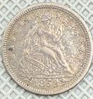 1853 Seated Liberty Half Dime Coin Arrows US Silver 90% SEE PICTURES 4 CONDITION