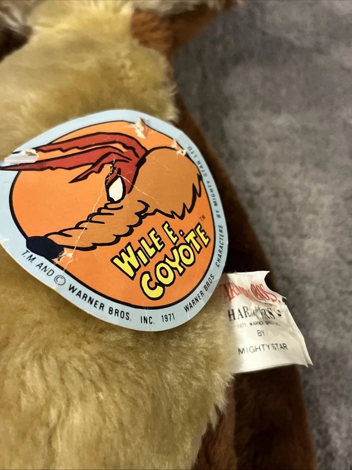 "Felpa vintage 1971 Wile E Coyote 28"" de Mighty Star Warner Bros con etiquetas rara" Foto 2 de 4
