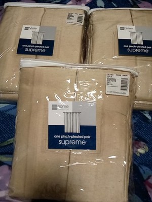 JC Penney Home Coll. 3 Pair Pinch Pleated Drapes. Beige 50'' Wide 63'' Long New...