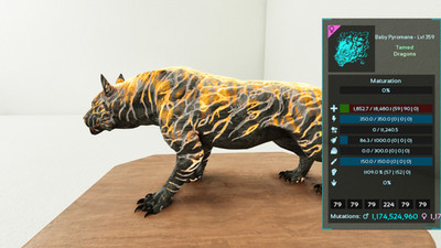  ARK Survival Ascended OFFICIAL PVE - PAIR ADULT DINOS BLACK TOP STATS