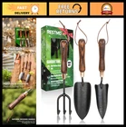 3-in-1 Heavy Duty Gardening Tools Set, Carbon Steel Hand Tools with Wooden Handl