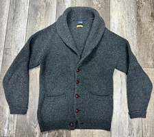 DRAKE’S Easyday grey Shawl Cardigan Made in Scotland 100% Wool sz. XS MSRP $730