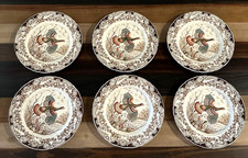 Set of 6 Rare Wild Turkeys Johnson Bros Dinner Plates 10 5/8"