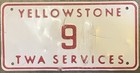RARE Yellowstone National Park Wyoming License Plate TWA services LOW #9!! — photo 1