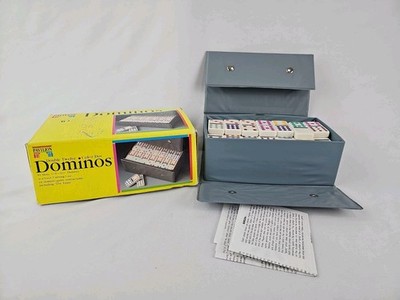 Vintage 1992 Pavilion Double Twelve Dominos - Multi-color Dots - Complete & Mint
