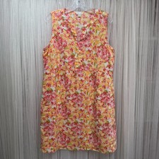 J.Jill Love Linen Sleeveless Floral Shift Dress Linen Petite Large Pockets