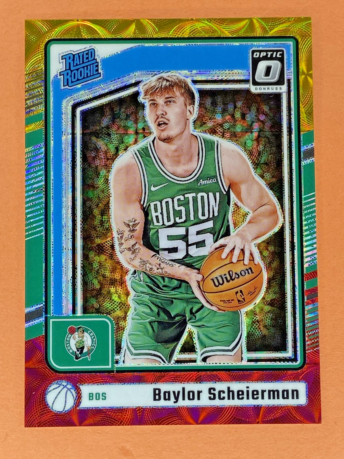 2024-25 Optic #263 Baylor Scheierman Red & Gold International Rated Rookie 11/99