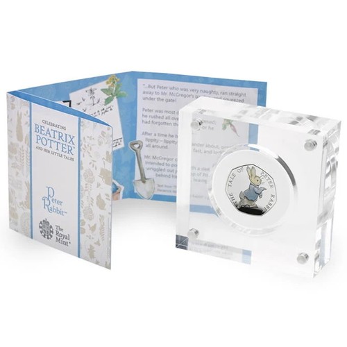 Peter Rabbit™ 2017 UK 50p Silver Proof Colour Coin : The Royal Mint - Picture 1 of 3