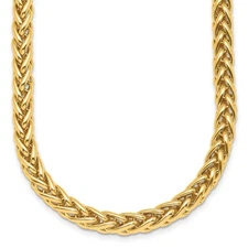 18k Yellow Gold Polished 5.7mm Wheat Chain Necklace 16" 22.84gm