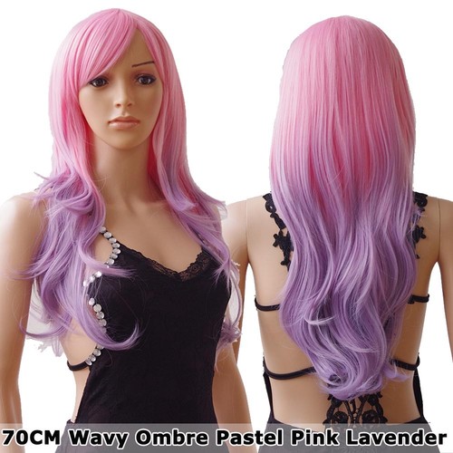 UK Ship Long Wavy Ombre Full Wigs Many Colors Cosplay Halloween Wigs Fancy Wig h - Picture 43 of 50