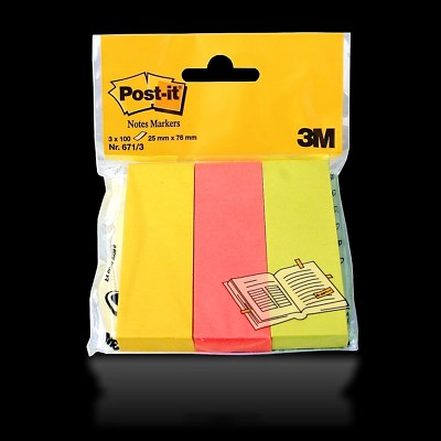 3M Post-it  Notes Marker - 671/3 - Haftnotizen - Haftmarker - 3 x 100 Streifen  