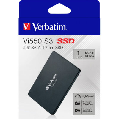 Verbatim Vi550 S3 SSD, 1 TB, 2.5'', SATA III, 7 mm flach, bis zu 560 MB/s
