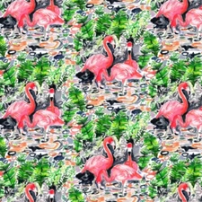        Dear Stella Paradise Found by August Wren ST DJL 1776 Flamingos  Cotton