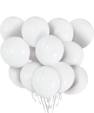 White Balloons 100 Pack 12 Inch Thicken Latex White Helium balloons With Ribbon