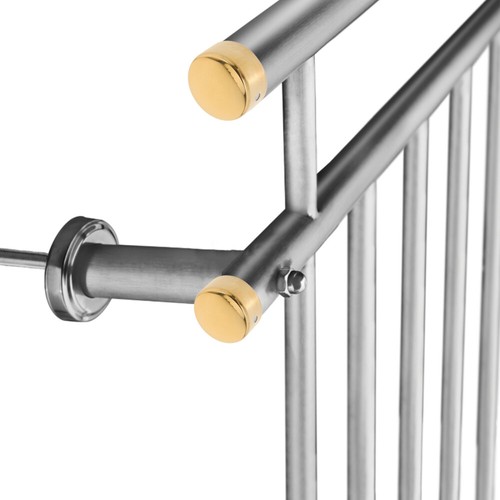 2pcs Handrail End Caps Stainless Steel Round Hand Railing End Plugs Staircase - Picture 7 of 12