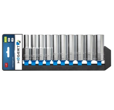 1/2'' Hex Deep Long Socket Set of 10 pcs - HT1A888 of Hogert