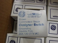 GE 3822-1 / 43180-57837 Commercial Grade Designer Switch 20AMP / Brown / 20PCS