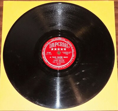 Rare 78 rpm r&b blues JAMES WAYNE A Two Faced Man/Bad Weather 1951 Imperial 5160
