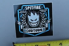 Spitfire Skateboard Wheels Cow Town Blue Grey SF2A Vintage Skateboarding STICKER