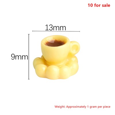 10PCS Dollhouse Cup Saucer Nice-looking Miniature Coffee Cup Saucer Model