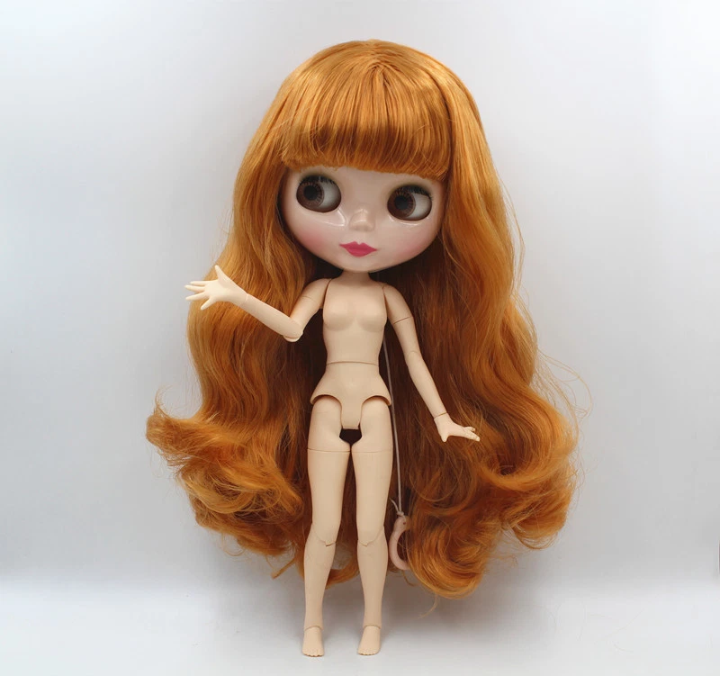 Muñeca Takara Blythe 12" de fábrica muñeca desnuda cuerpo articulado jengibre pelo con flequillo Foto 2 de 4