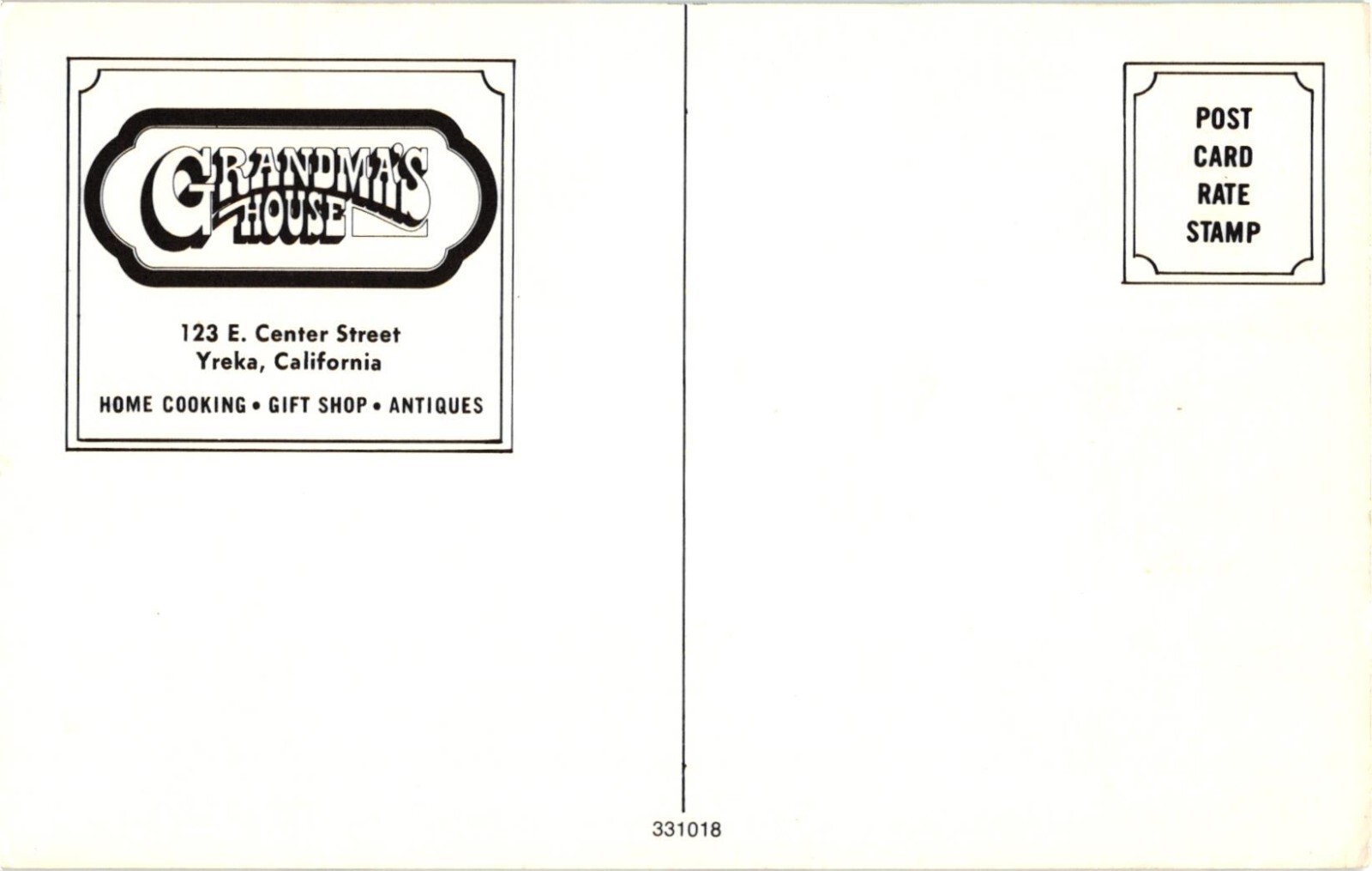 Postcard Grandma's House HomeStyle Cooking Yreka California eBay