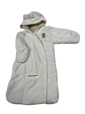 Carters Child of Mine Baby Boy Girls Infant Fleece Bunting Bag White Hood  0-3M