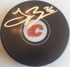TROY BROUWER SIGNED CALGARY FLAMES PUCK W/CASE COA