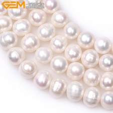 Round 8-9mm Freshwater Pearl DIY Jewelry Making GEM Beads 15" 9 Colors Select