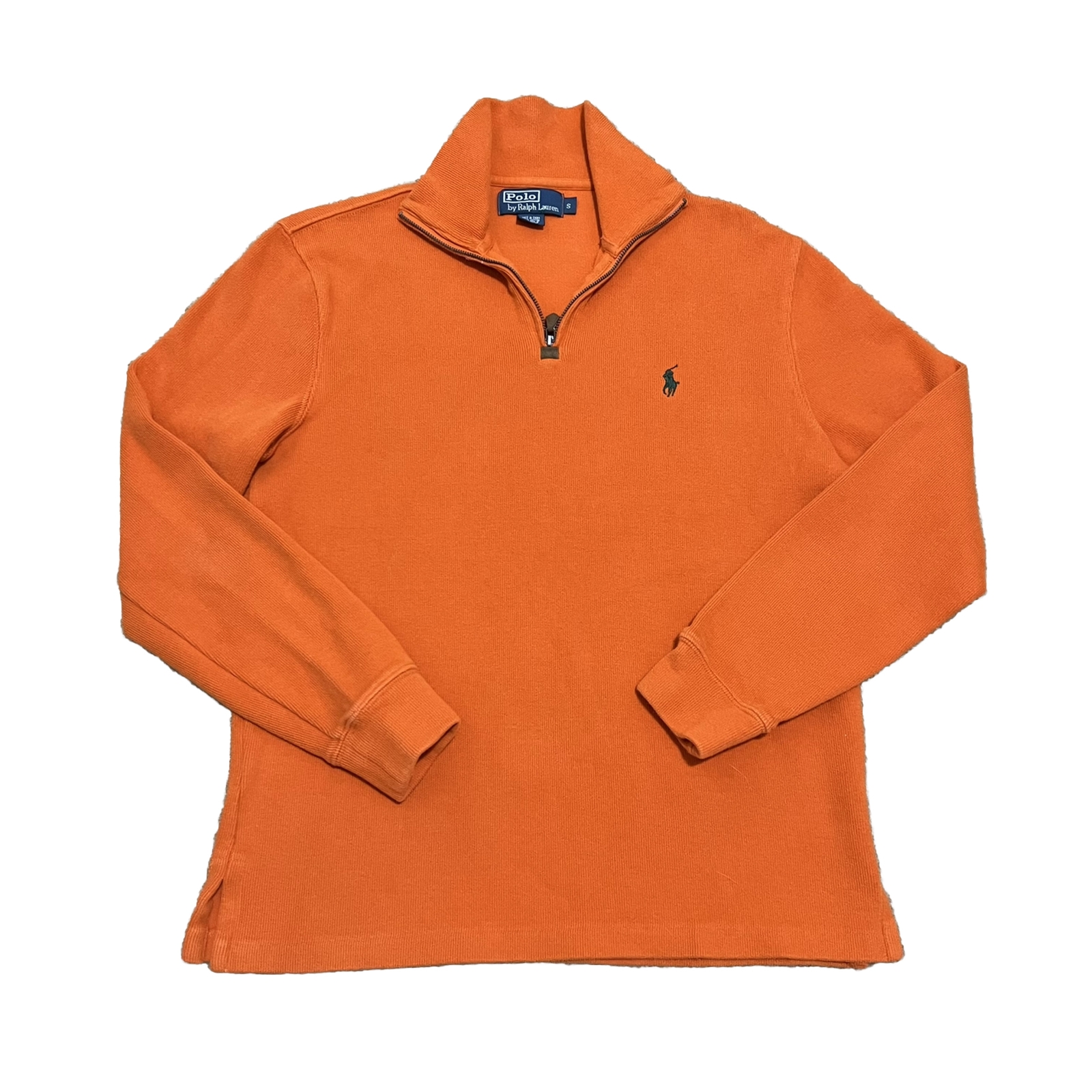 Felpa pullover Ralph Lauren da uomo arancione medio pony 1 4 cerniera