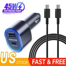 Original Type-C 45W Fast Charging Car Charger For Samsung A16 A06 A15 A25 A35 5G