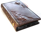 Genuine Leather case for Iphone 14 16 17 Pro Max Wallet Vuntage Book Bible Air