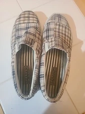 Sperry Top Siders Multi-Color Plaid 8.5M Cloth Boat Shoes Men's Loafers
