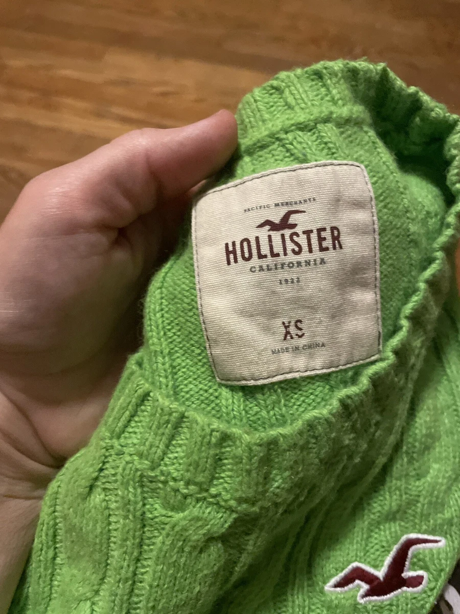 Hollister Cable Knit Sweater Lime Green Size Xs