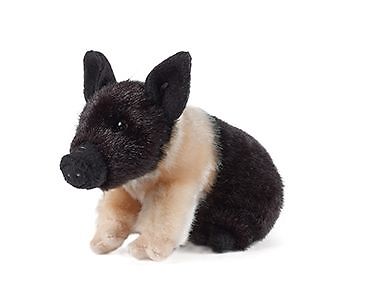 Ferkel Schwein schwarz & rosa Plüschtier Kuscheltier - 17 cm - Living Nature süß NEU