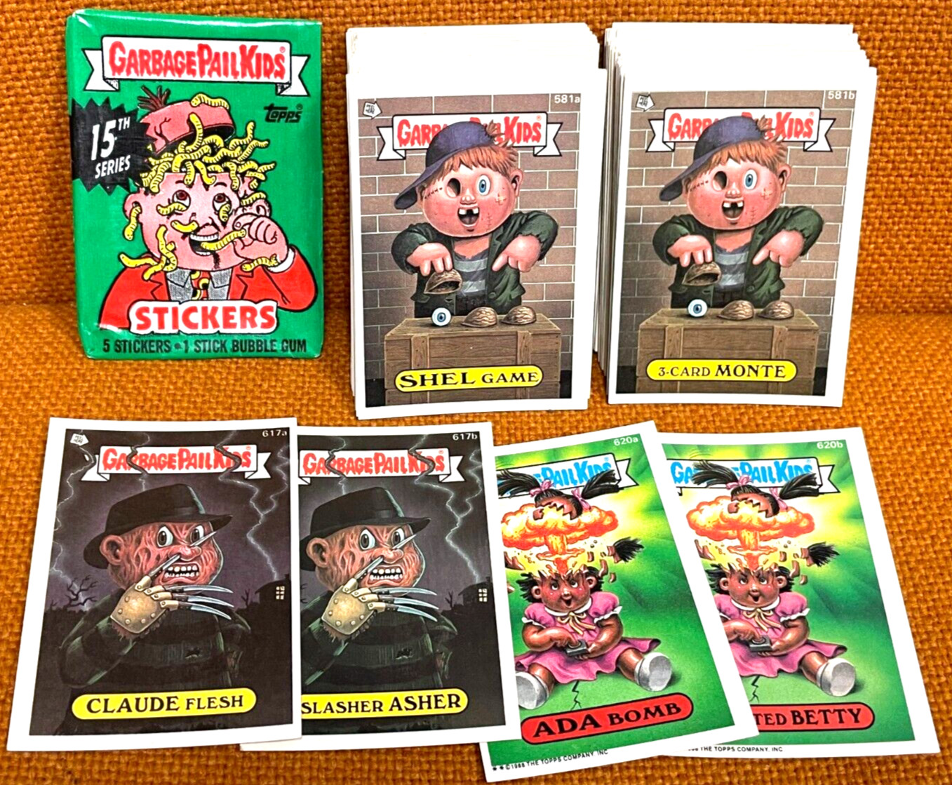 1988 Topps Garbage Pail Kids Original 15th Series 15 NO-DIECUT 88-Card Set OS15