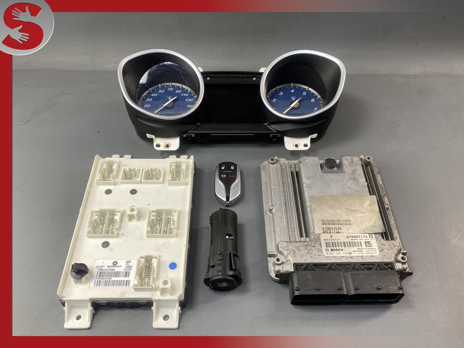 🥇14-15 MASERATI GHIBLI SQ4 ECU BCM SPEEDO STEERING DOOR MODULE LOCK KEY SET OEM