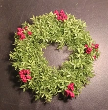 Vinatge RED BERRY Wreath Cottage Farmhouse 9" Plastic Ring