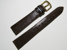 Hadley-Roma MS700 18mm Long Watch Strap Men"s Brown Genuine Lizard