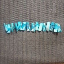 Drilled Abalone Shell Pieces, 15 Blue Shells, Crafts, Jewellery Making 30mmx12mm