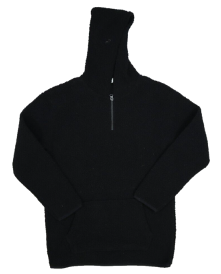 トップス 00s OLD NAVY sweat pullover hoodie BLK Old Navy Black Sherpa Pullover Zip Hoodie 1/4 Zip Stretch