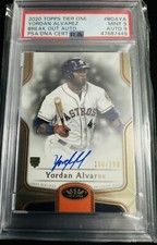 2020 Topps Tier One RC Break Out Auto 160/299 YORDAN ALVAREZ ASTROS PSA 9 AUTO 9