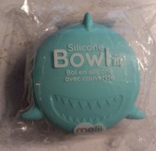 Melii Silicone Bowl With Lid Shark Turquoise 11.8 fl.oz.