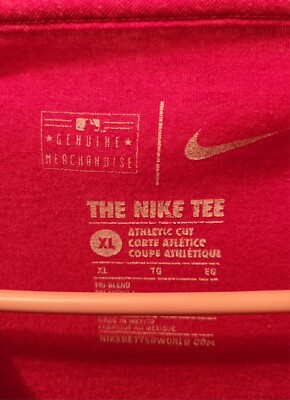 Nike Washington Nationals T-SHIRT Men X-L Red Baseball Team Swoosh