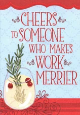 Designer Greetings Cheers  Makes Work Merrier Co-Worker Christmas Card