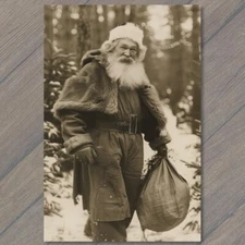 POSTCARD Vintage Vibe Santa Claus Poses Christmas Tree Nostalgic Charm XMAS